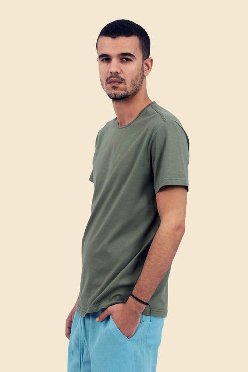 T-Shirt in cotton jersey with round neckline
